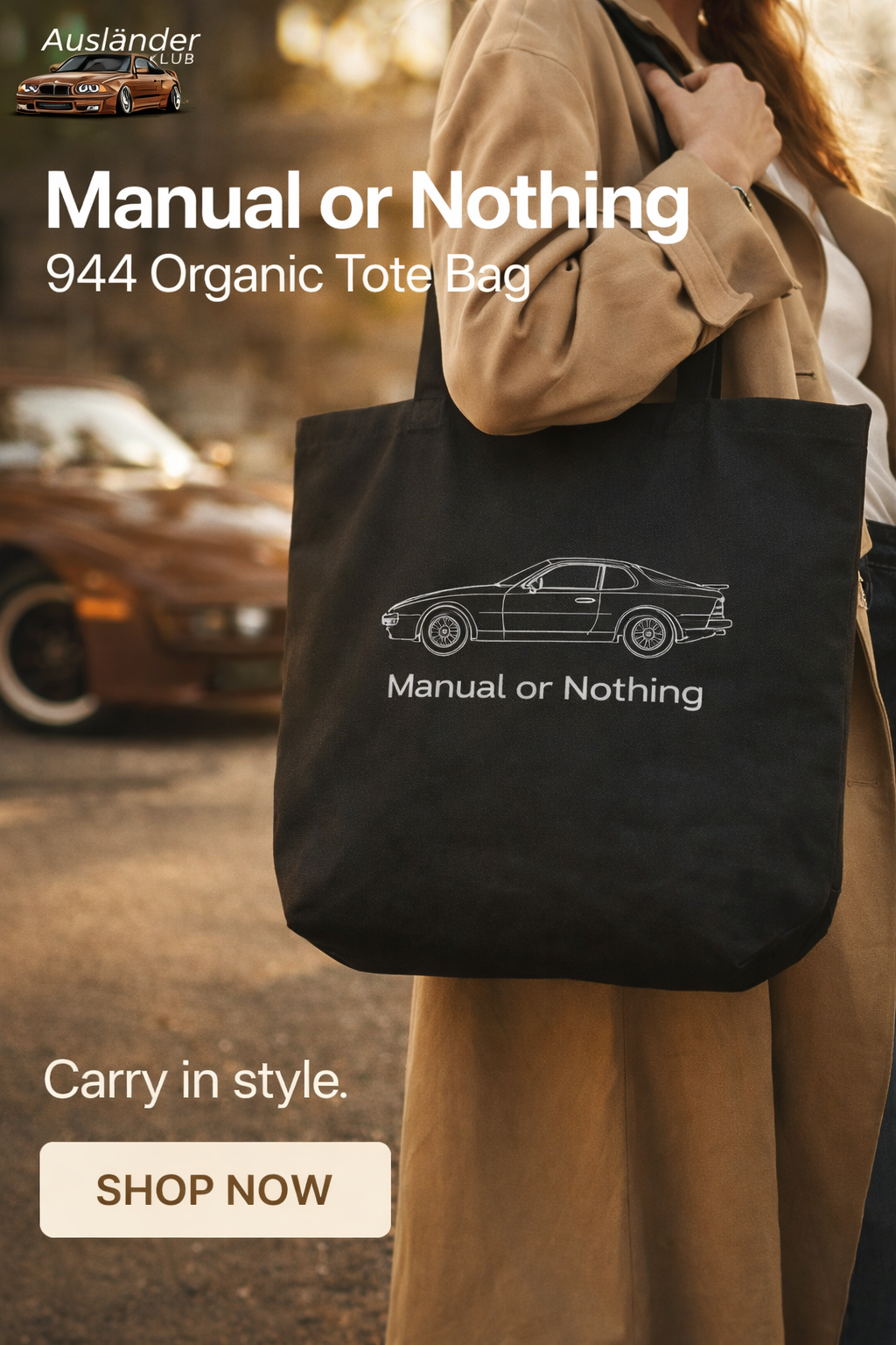 Manual or Nothing 944 Organic Tote Bag