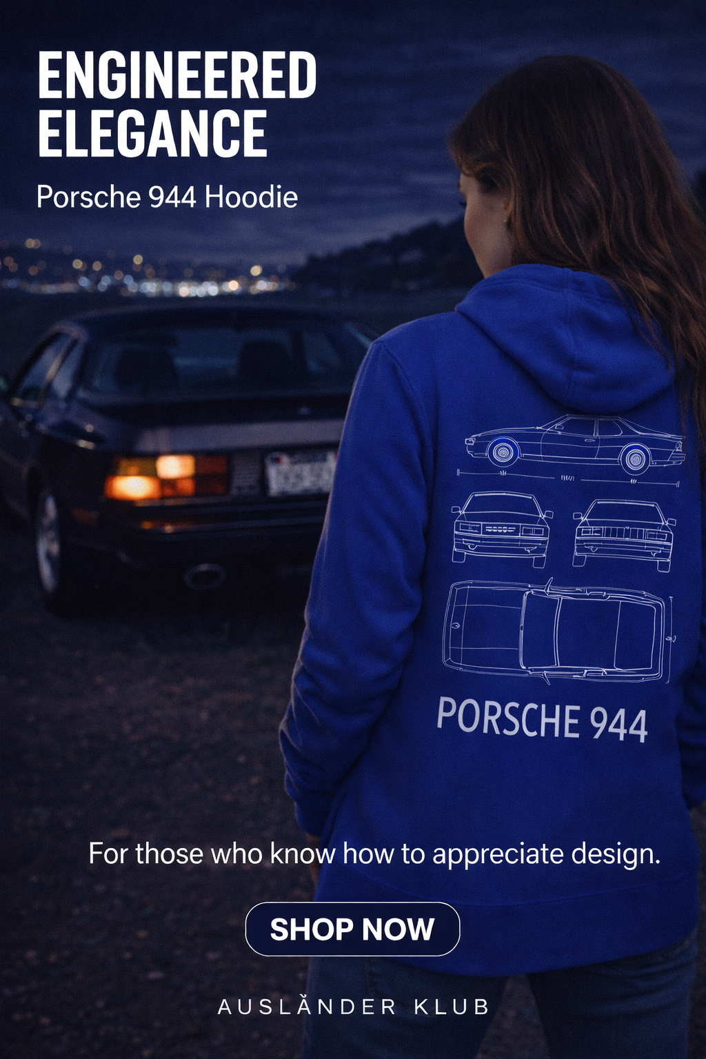 Porsche 944 Limited Blueprint Series Hoodie